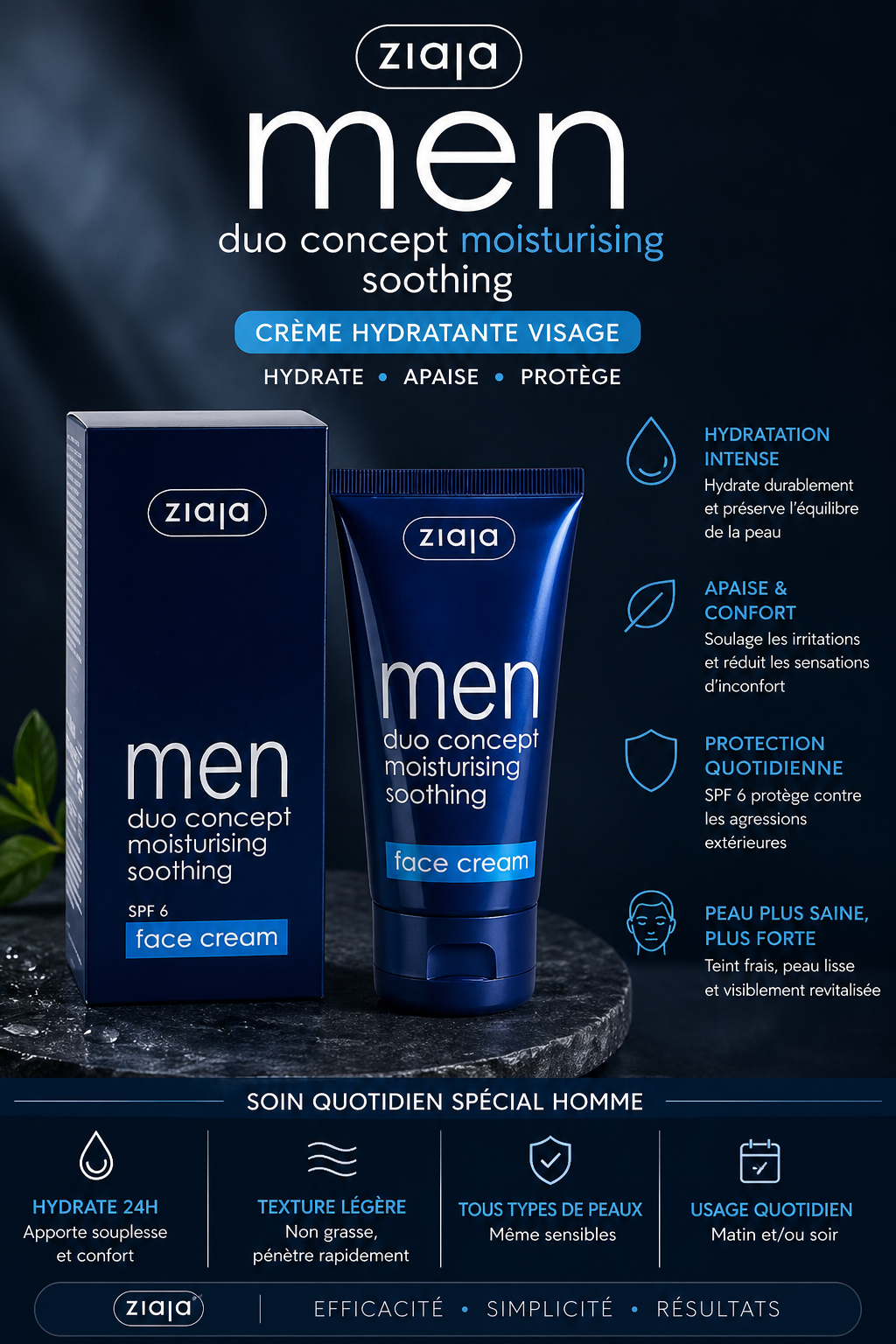 Soins Homme Crème Hydratante Matifiante