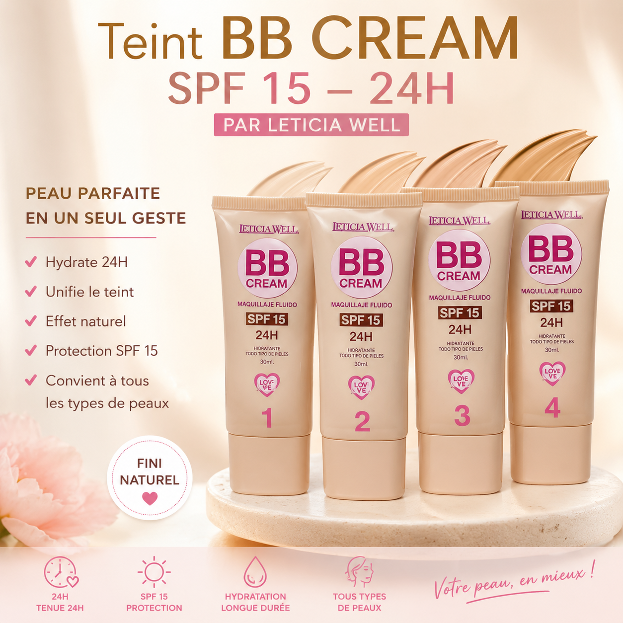 Teint BB CREAM SPF 15 – 24H