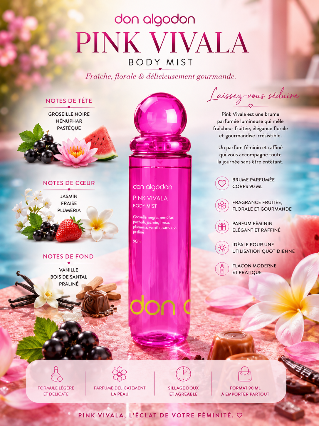 Brume 💖 Pink Vivala – Brume Parfumée Corps 90 ml 🌸🍇