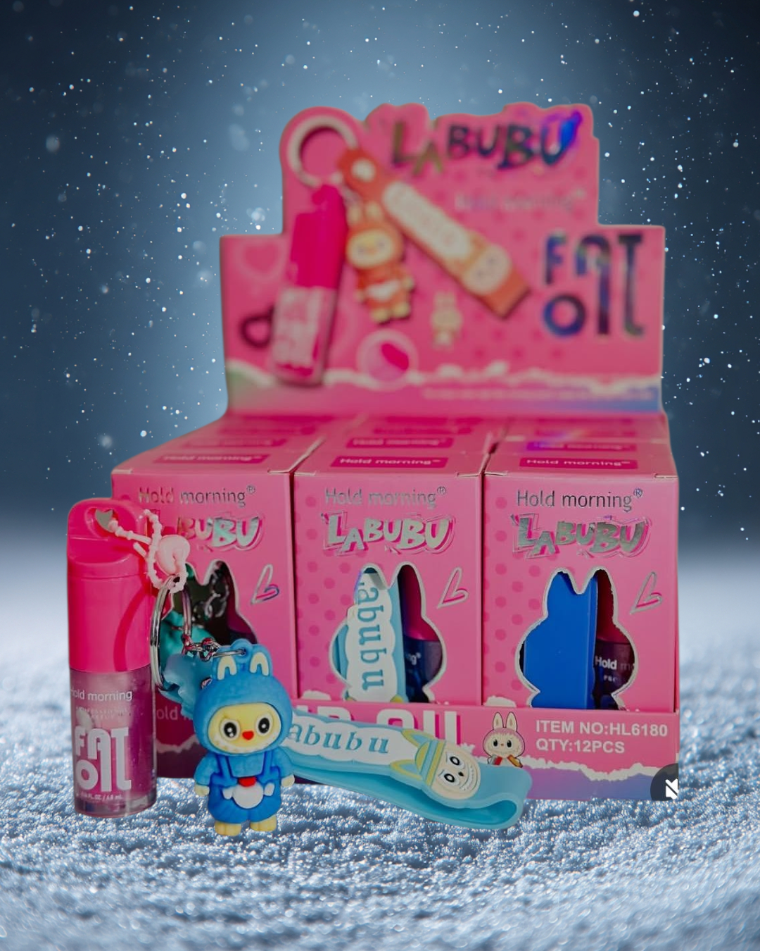 Noël Porte-Clé Labubu avec Lips Oil