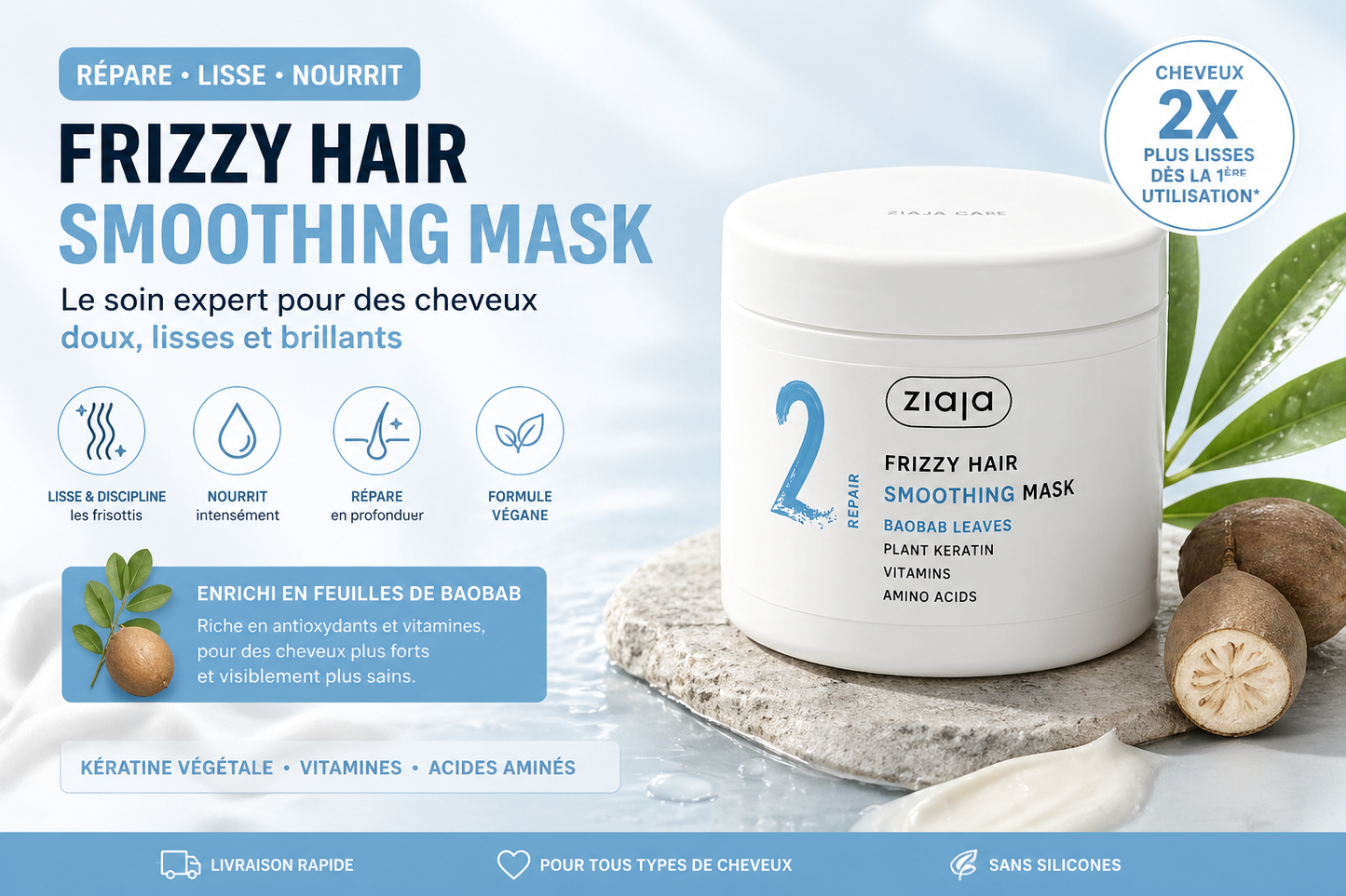 Cheveux Femme Masque pour Cheveux Frisés