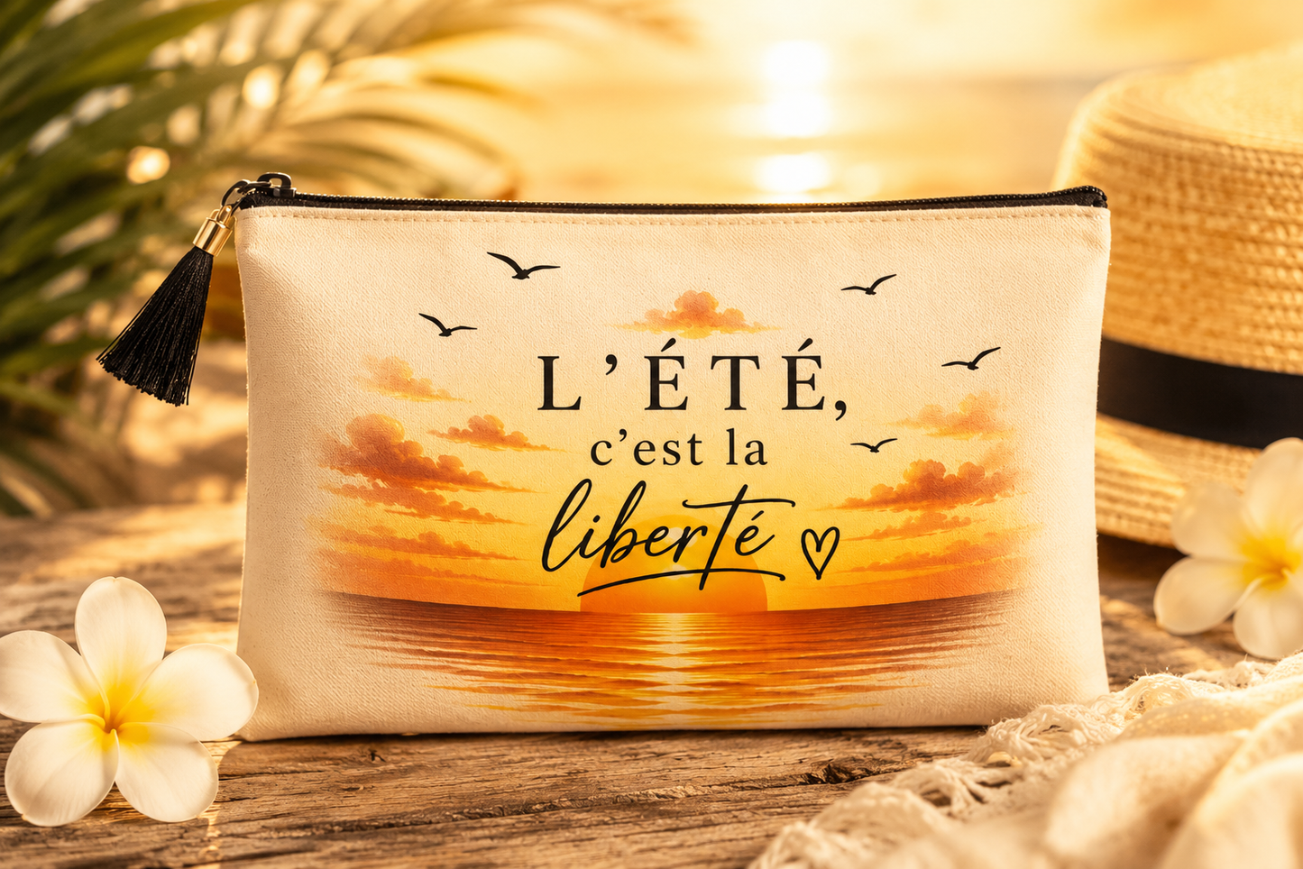 Petite trousse fourre-tout « L'été, c'est la liberté »