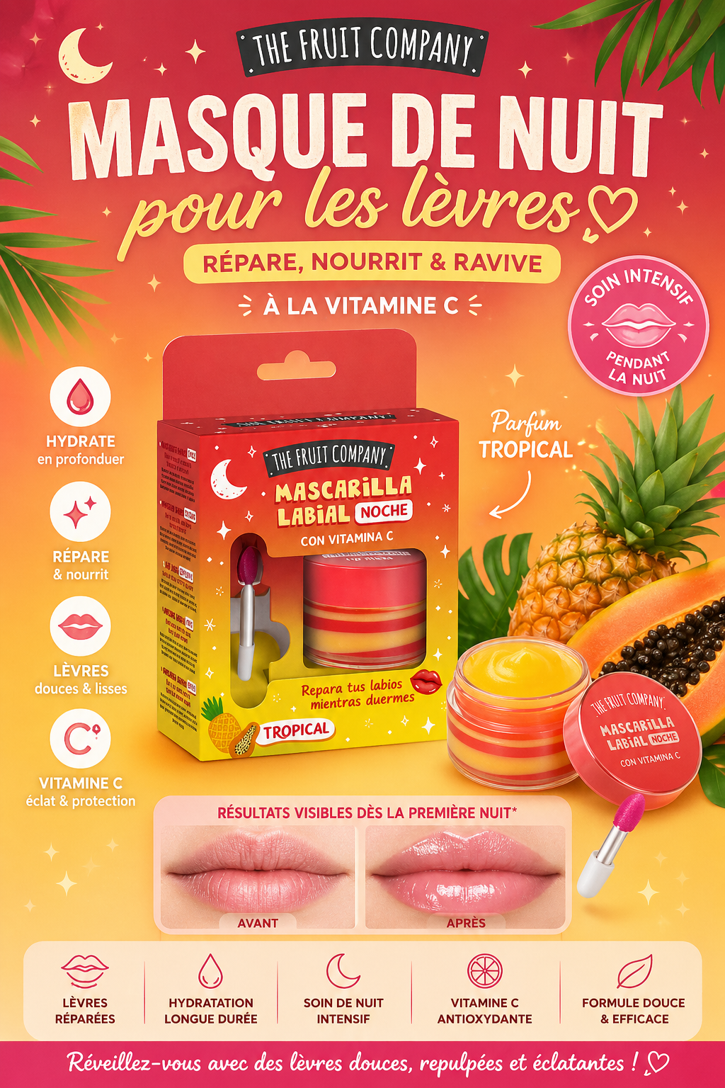 Lèvres masque de nuit