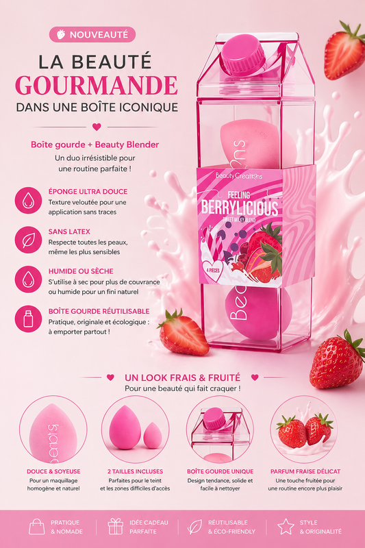 Accessoires Gourde “Lait Fraises” – Beauty Blender précision
