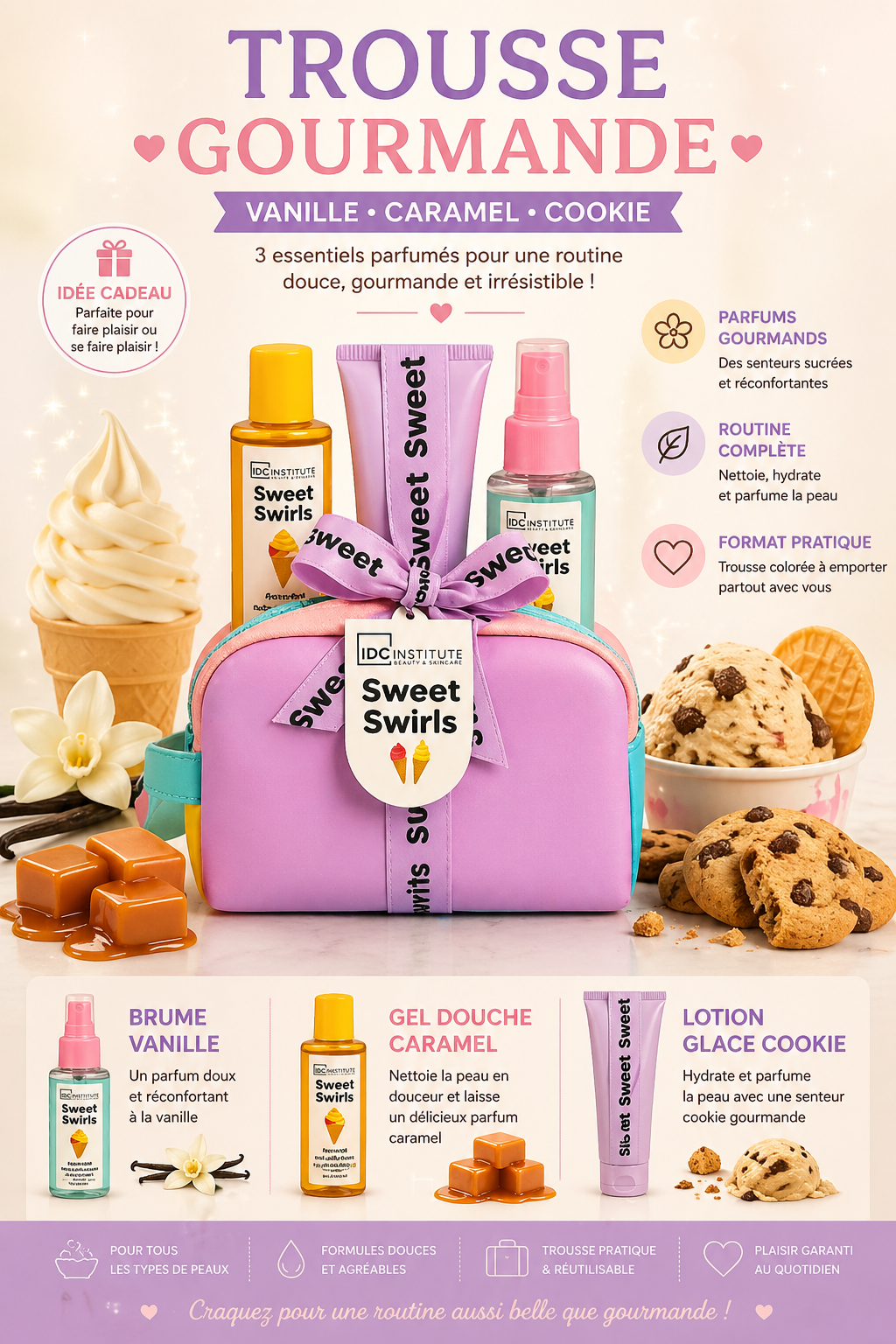 Bain et Douche Coffret bain sweet swirls 4 pièces