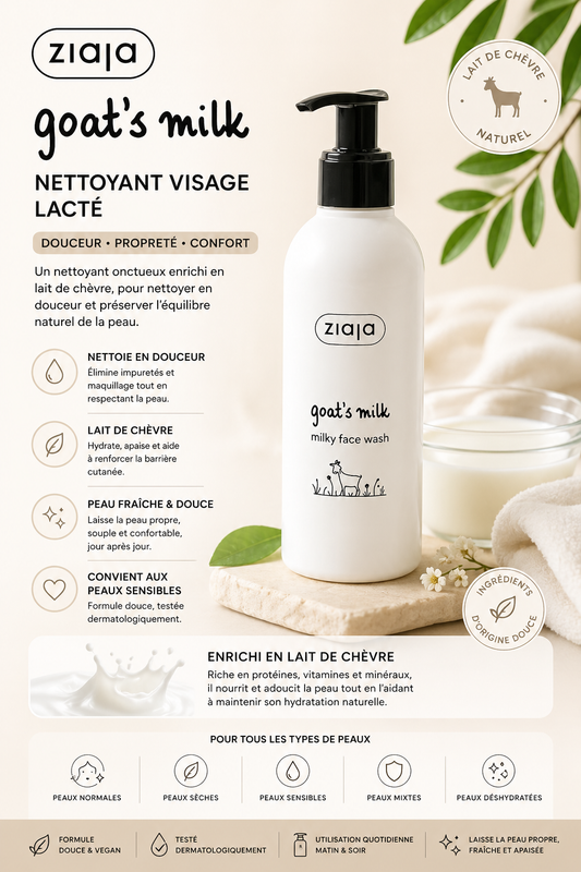 Routine visage Nettoyant Visage Ultra Doux au Lait de Chèvre