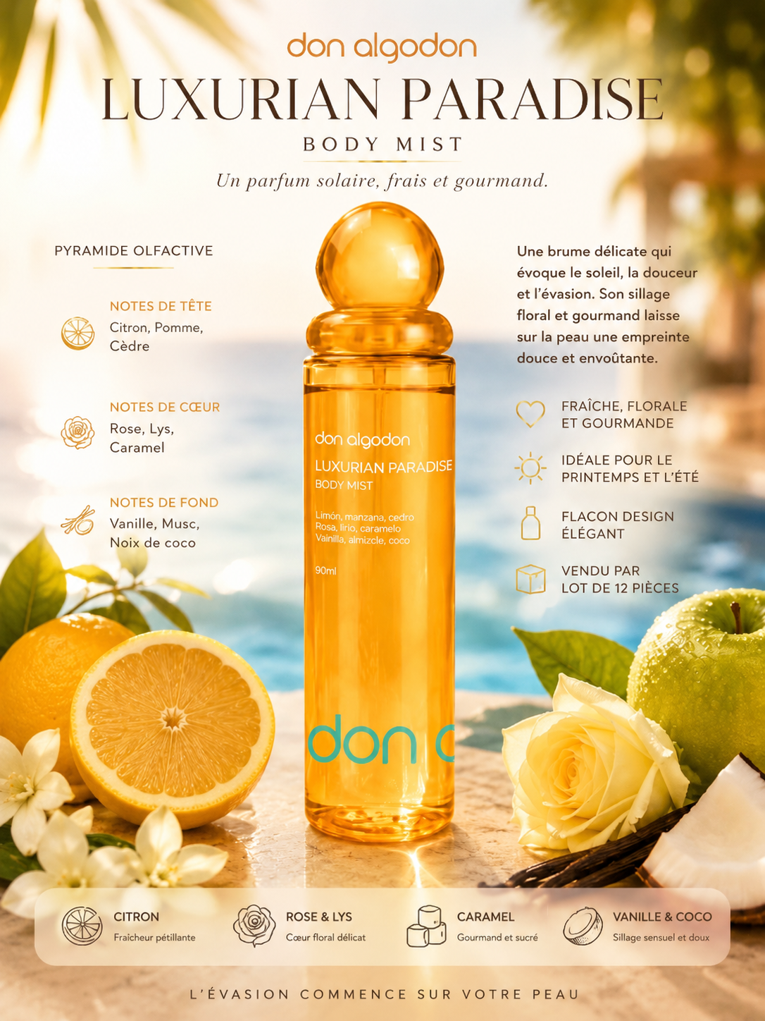 ✨ Brume Don Algodon – Luxurian Paradise Body Mist 90 ml ☀️🌴