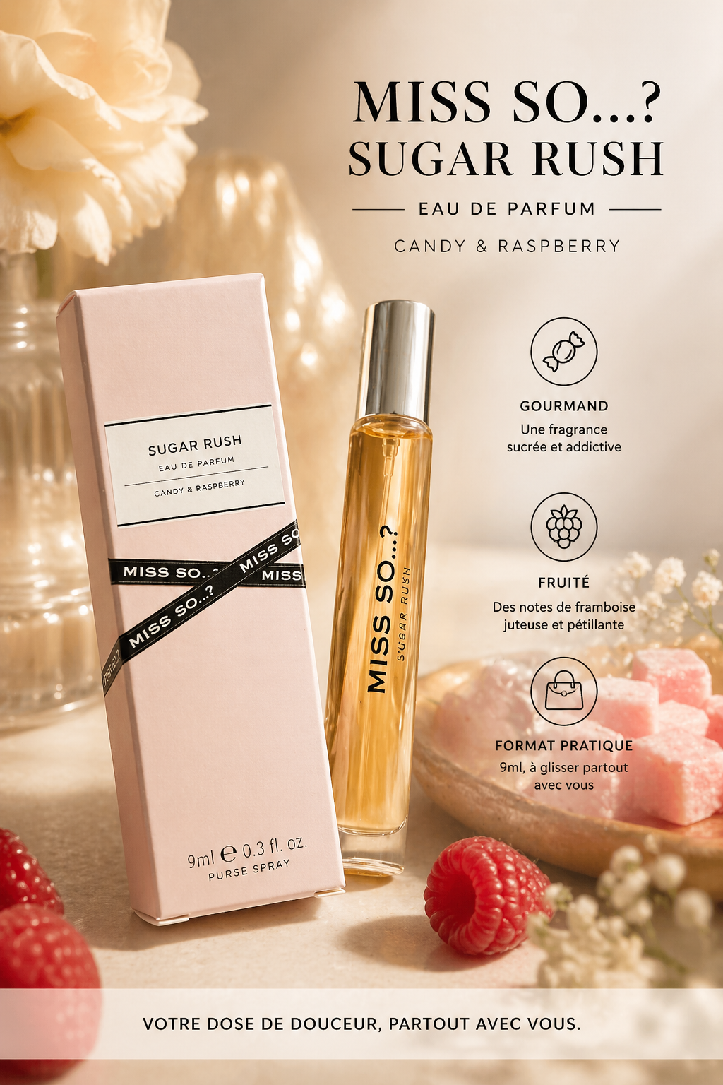 Mini Eau de Parfum Miss So pour Sac à Main 9ml - Sugar Rush