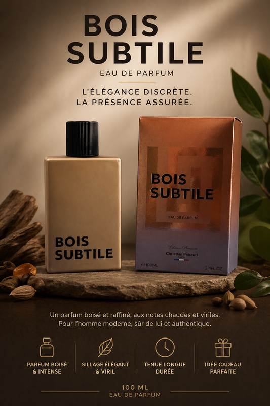 Soins hommes parfum bois subtile