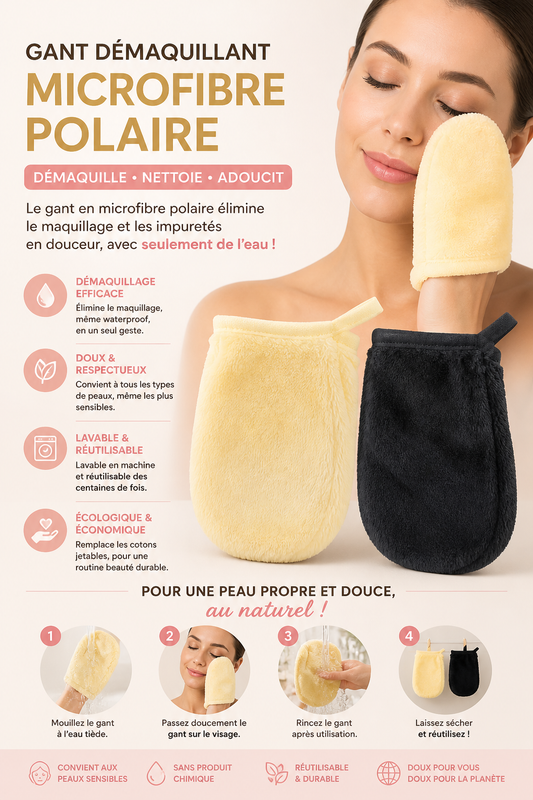Accessoires Gants microfibre polaire démaquillant
