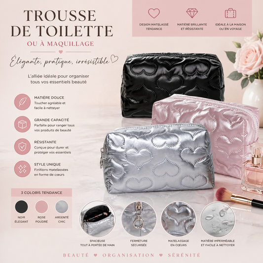 Accessoires  Trousse maquillage design cœur