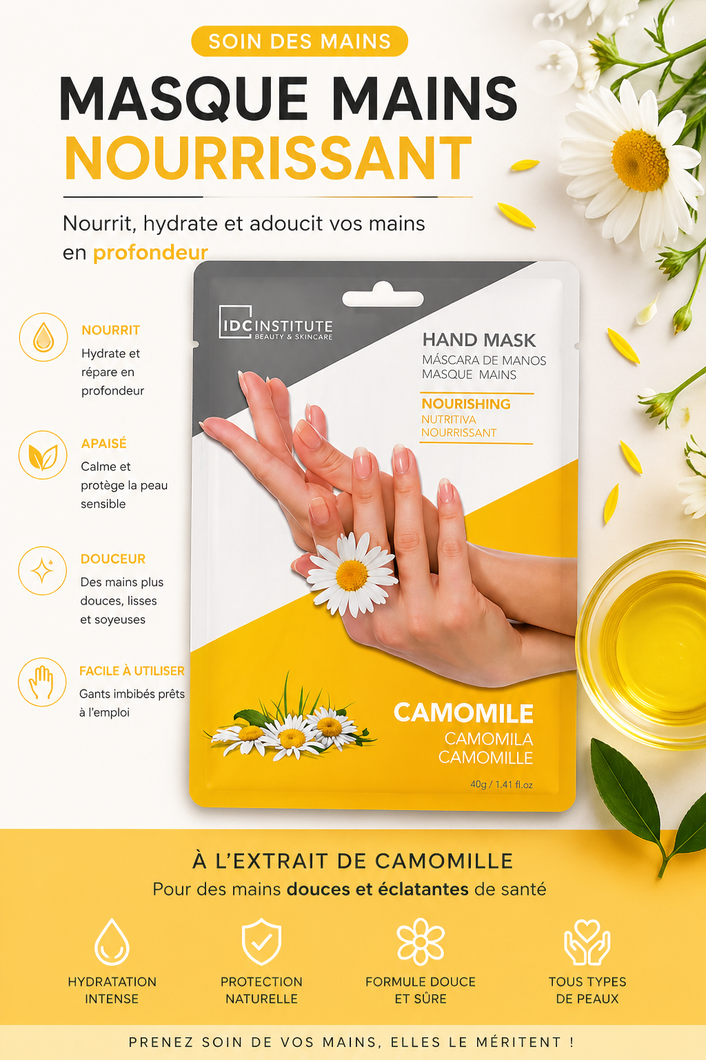 Soins des  mains Masque pour les Mains Nourrissant