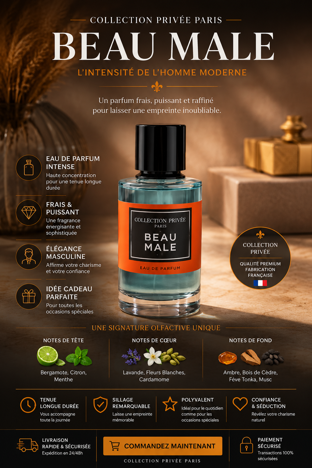 Parfum hommes Beau male