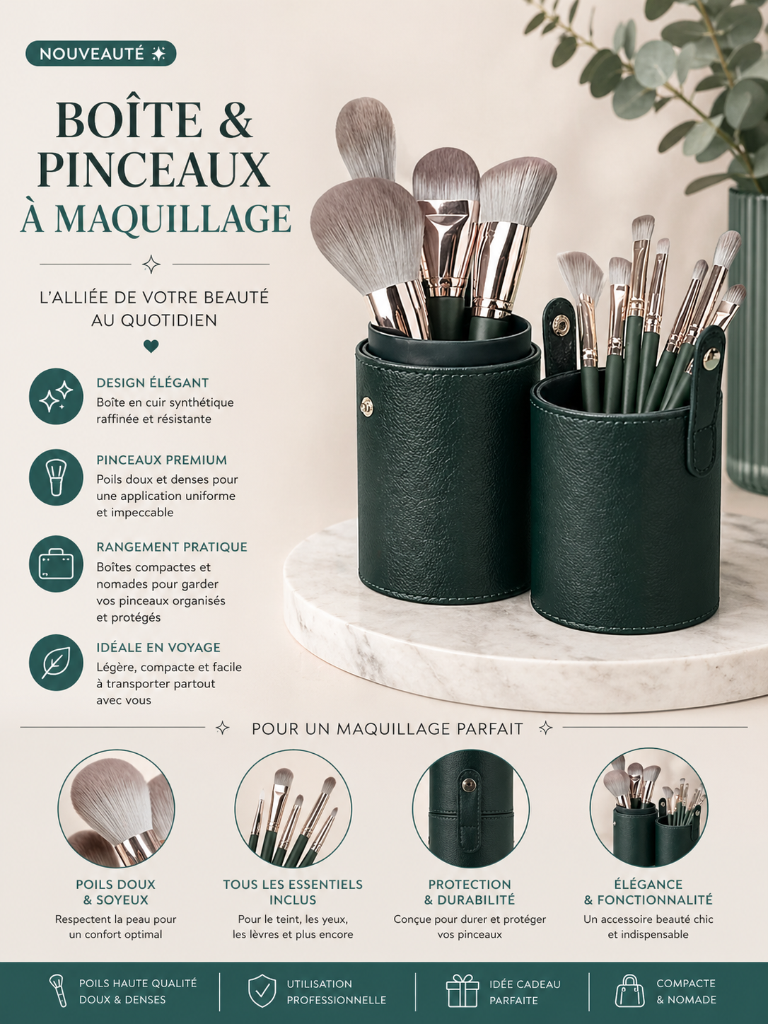 Accessoires Set de 14 pinceaux maquillage