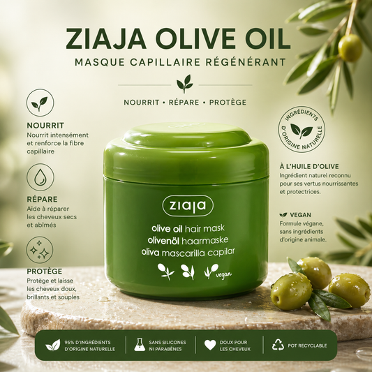 Cheveux femme Masque Cheveux Hydratant à l'Huile d'Olive