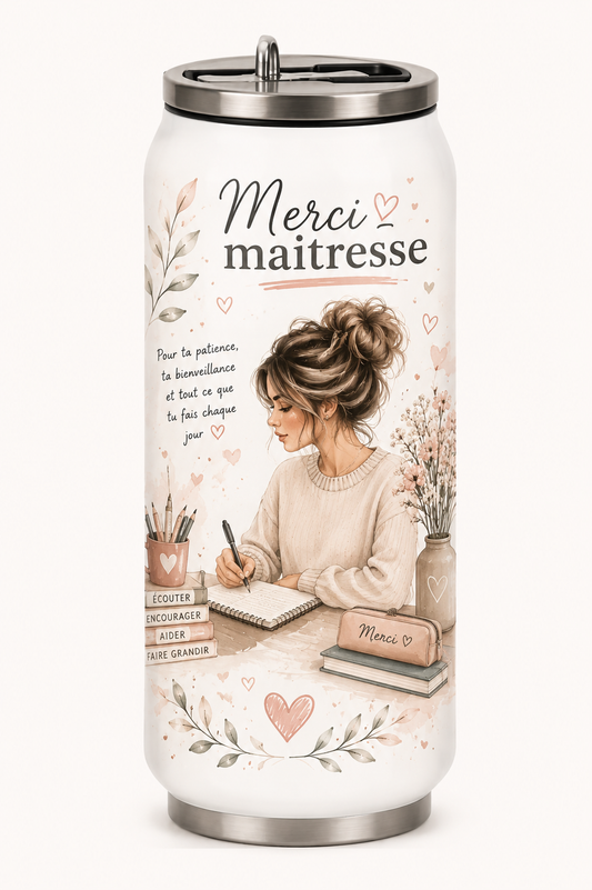Cannette isotherme maitresse fin d'année