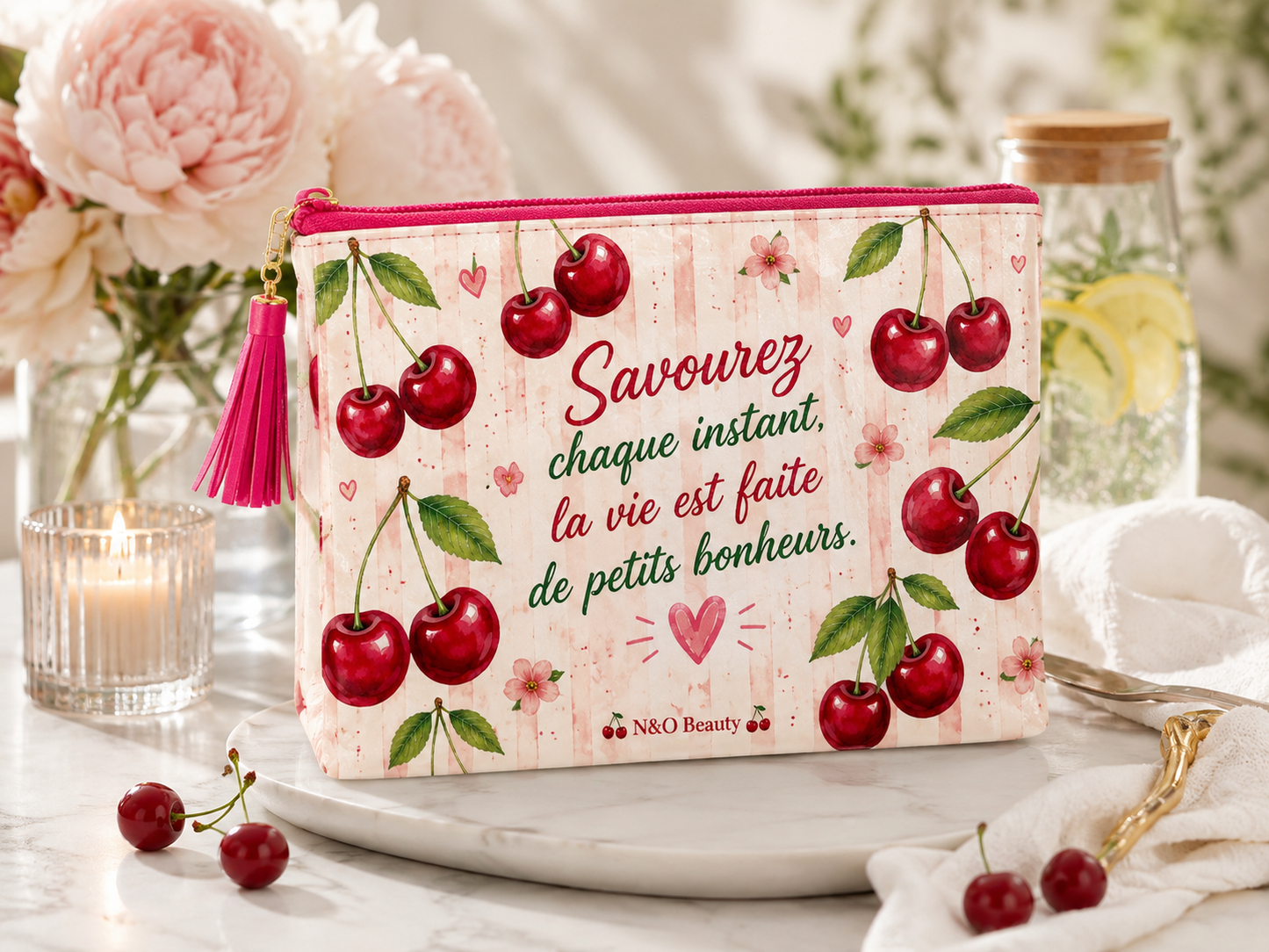 Petite trousse fourre-tout été CERISES
